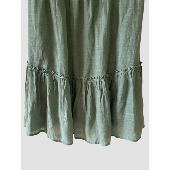 Trixxi Women's Smocked Waist Mini Dress Size Small Sage Green Tie Straps NWT - Picture 6 of 10